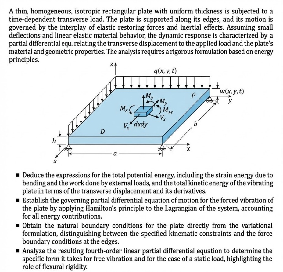 Solved A thin, homogeneous, isotropic rectangular plate with | Chegg.com