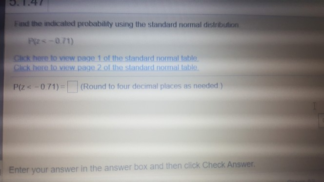 Solved 3.1.47 Find the indicated probability using the | Chegg.com