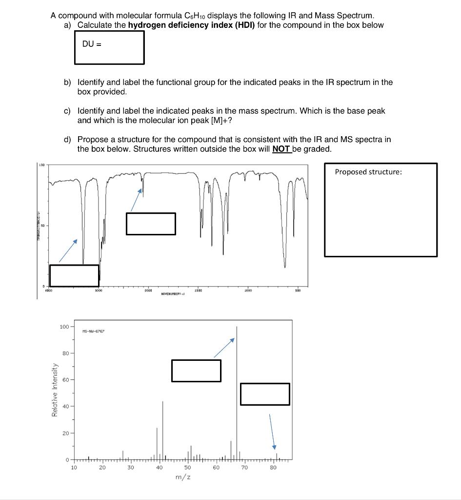 Solved A compound with molecular formula C6H10 displays the | Chegg.com