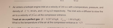 Solved Air enters a turbojet engine inlet at a velocity of | Chegg.com