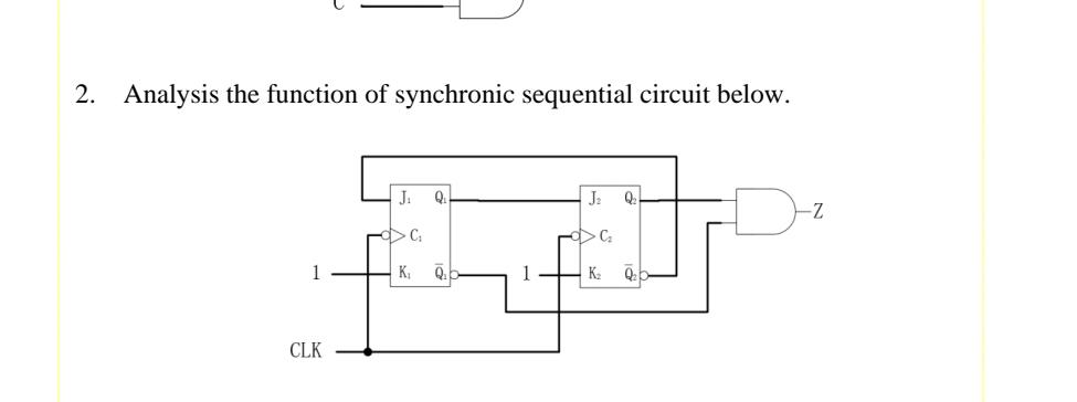 Solved 2. Analysis the function of synchronic sequential | Chegg.com