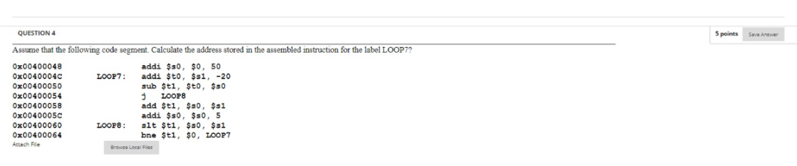 Solved QUESTION 4 5 points Save Answer Assume that the | Chegg.com
