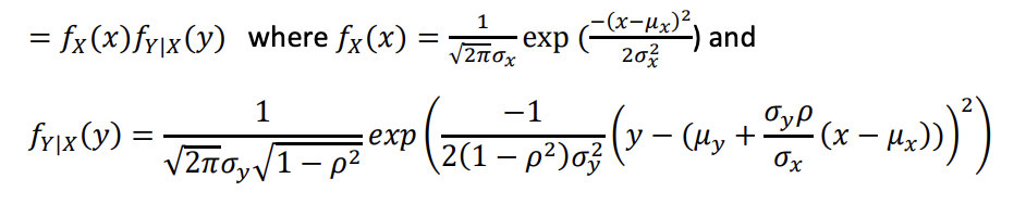Solved =fX(x)fY∣X(y) where fX(x)=2πσx1exp(2σx2−(x−μx)2) and | Chegg.com