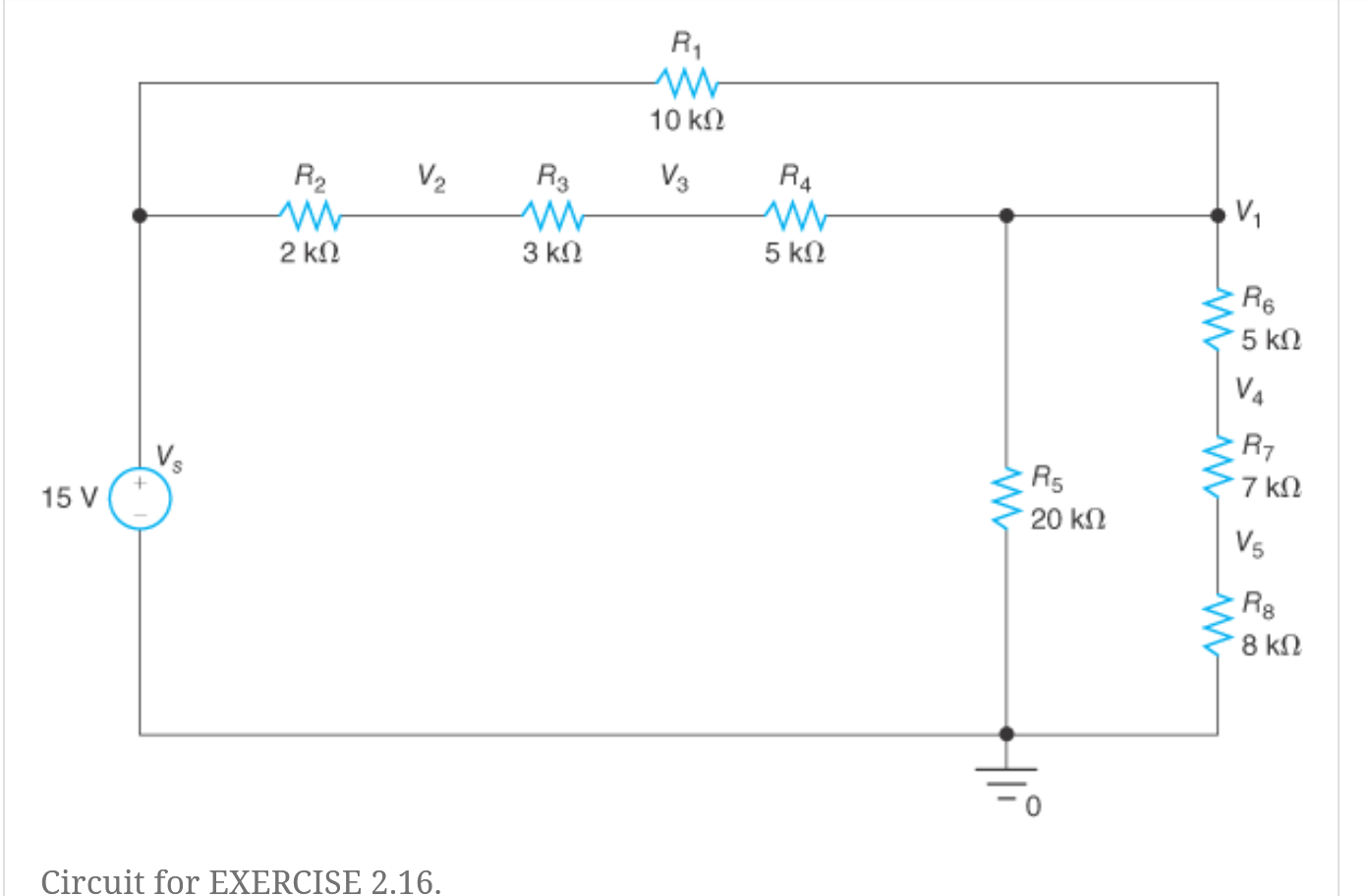 Solved Find the voltages V1, V2, V3, V4, and V5 using the | Chegg.com