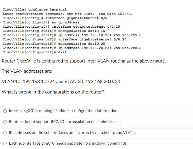 solved-ciscoville-configure-terminal-enter-configuration-chegg