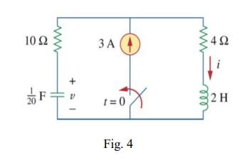 Solved 4. For the circuit shown in Fig. 4, find the voltage | Chegg.com