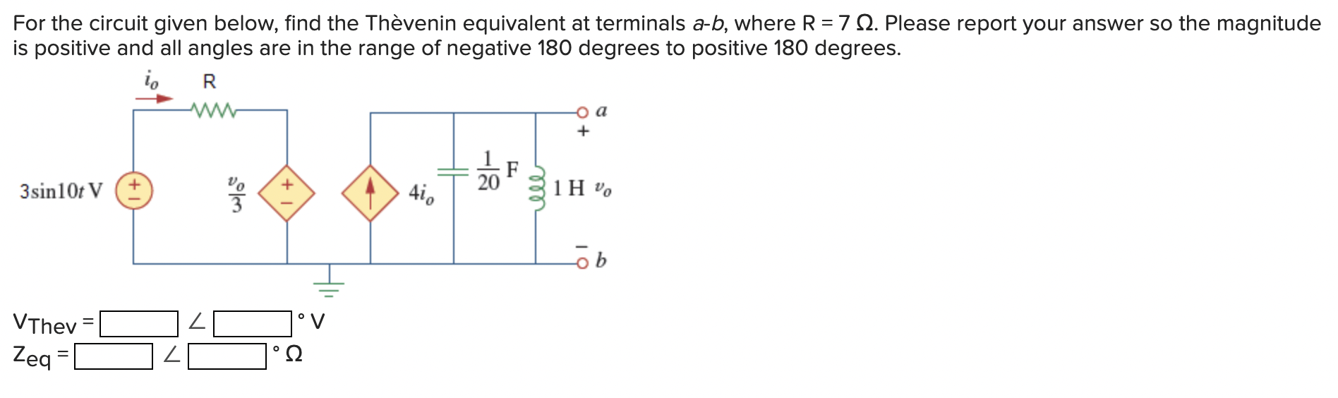 Solved For The Circuit Given Below, Find The Thèvenin | Chegg.com