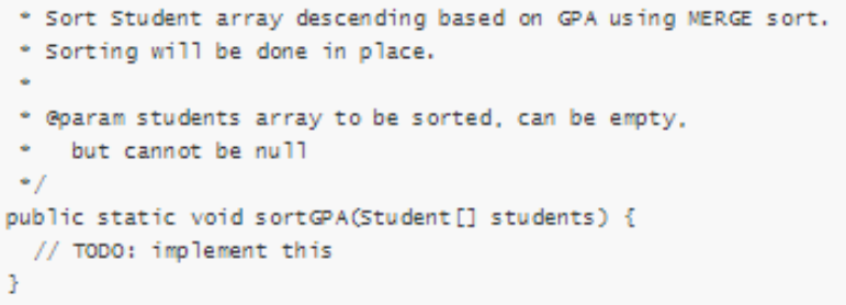 Solved Sort Student array descending based on GPA using | Chegg.com