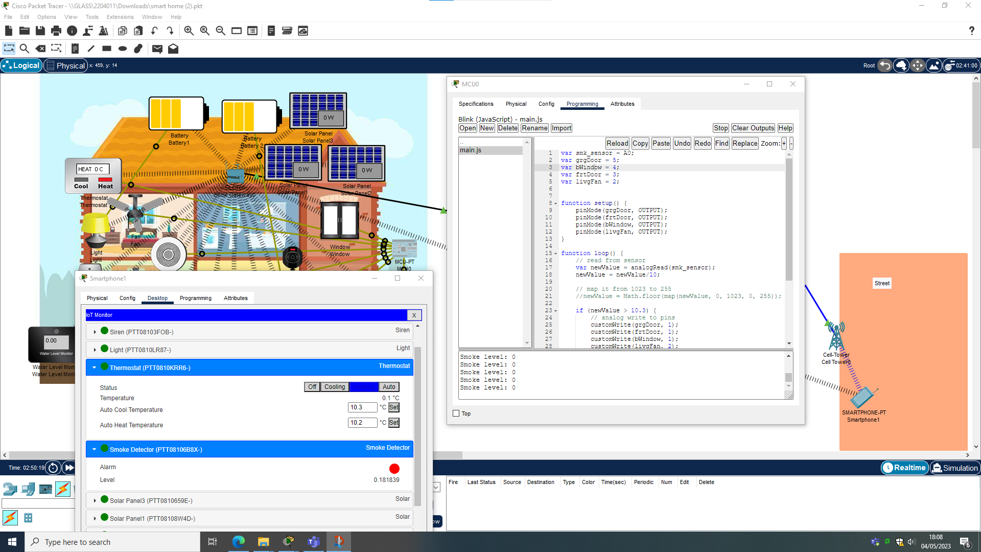 Solved Project Report on : IOT Smart Home Simulation using | Chegg.com
