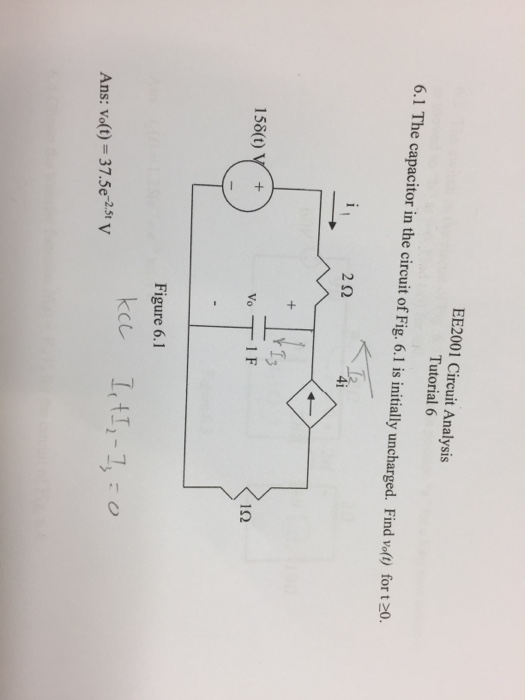 Solved EE2001 Circuit Analysis Tutorial 6 6.1 The capacitor | Chegg.com