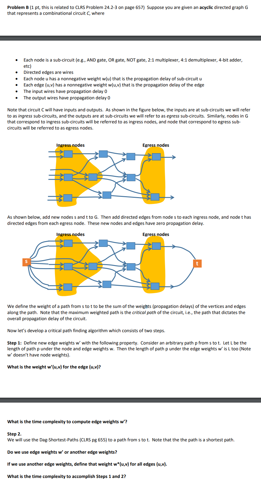 Problem B (1 Pt, This Is Related To CLRS Problem | Chegg.com