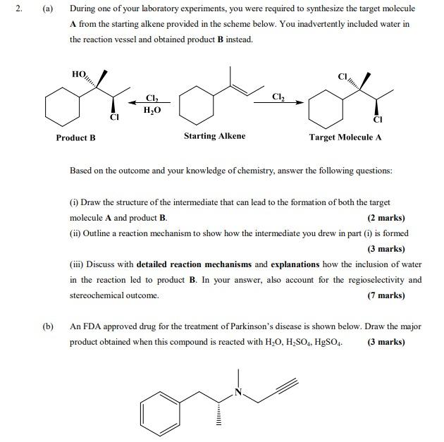 Solved 2. (a) During one of your laboratory experiments, you | Chegg.com