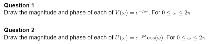 Solved draw the magnitude and phase of each of the following | Chegg.com