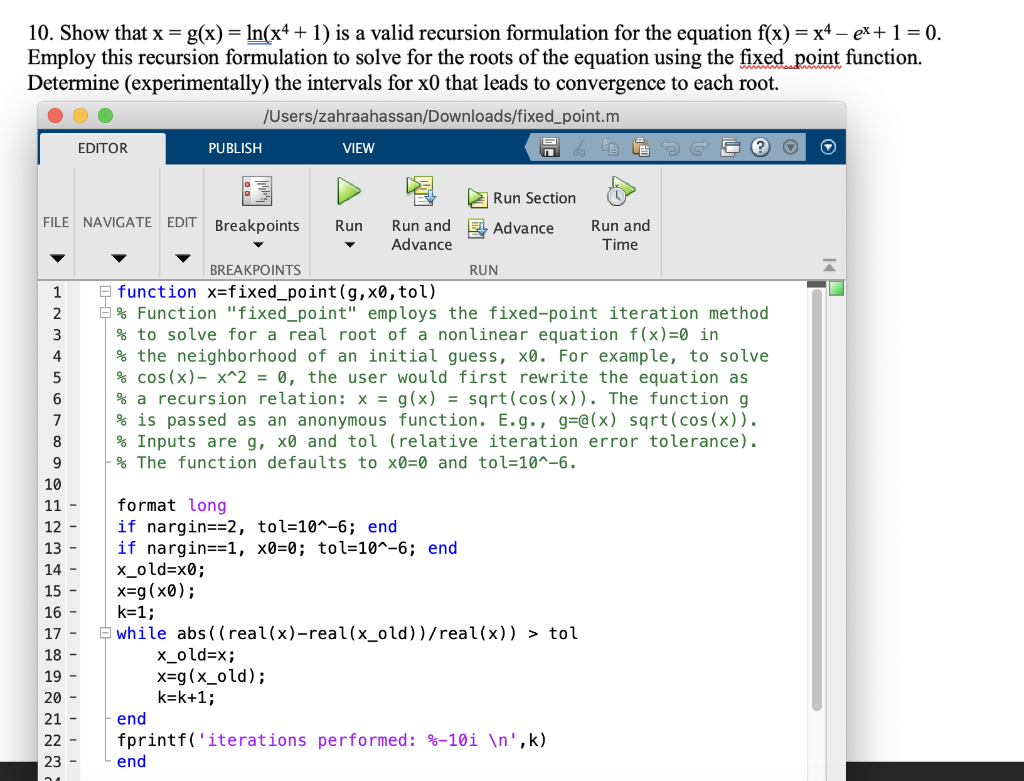 Solved 10 Show That X G X Ln X4 1 Is A Valid Rec Chegg Com