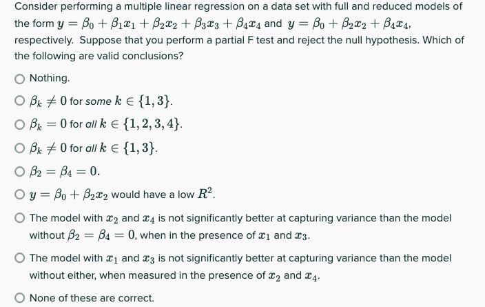 Solved = Consider Performing A Multiple Linear Regression On | Chegg.com