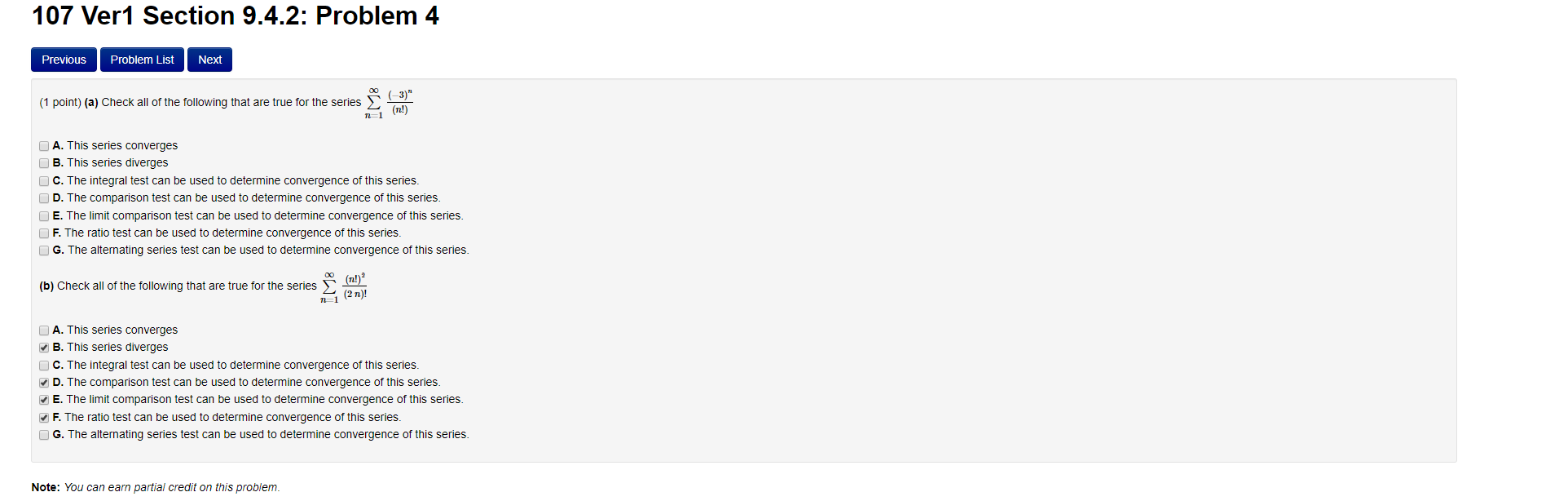 Solved 107 Ver1 Section 9.4.2: Problem 4 Previous Problem | Chegg.com