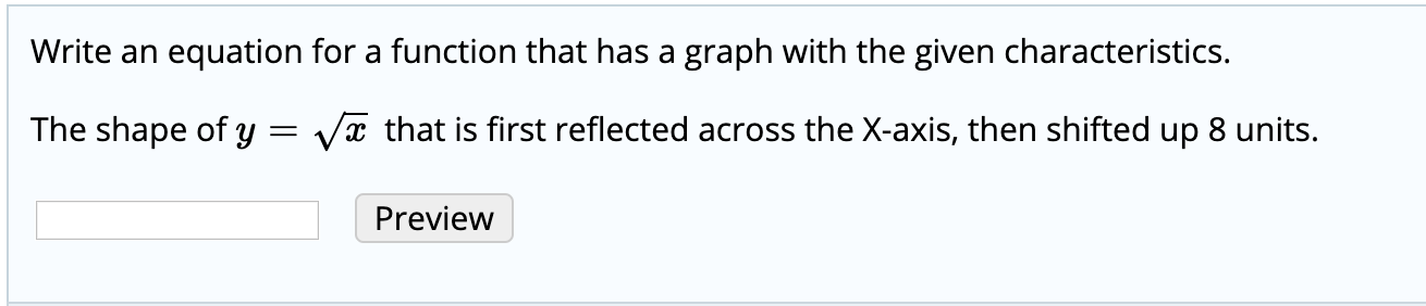Solved Write an equation for a function that has a graph | Chegg.com