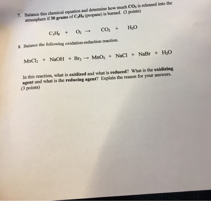 Solved Balance this chemical equation and determine how much | Chegg.com