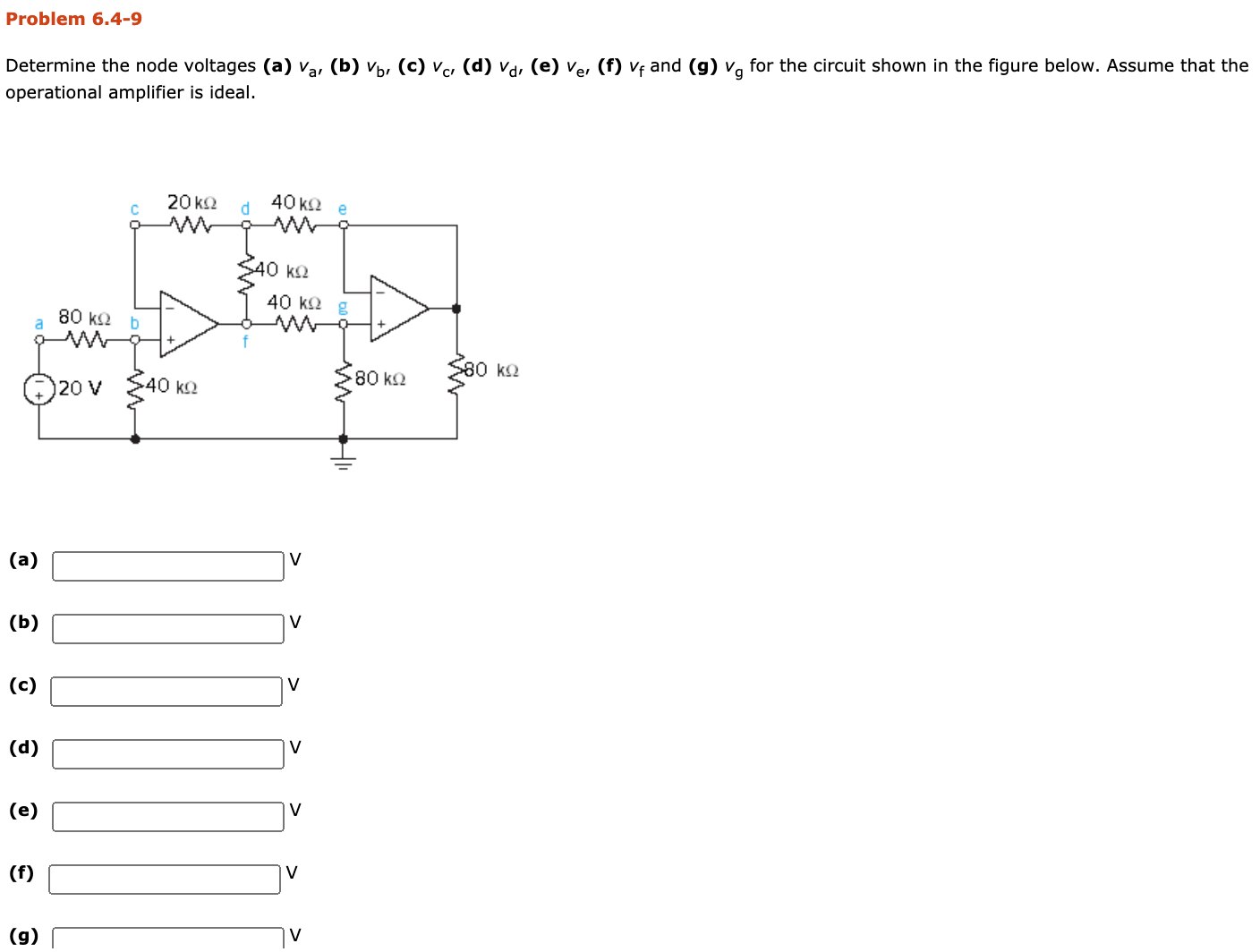 Solved Problem 6 4 9 Determine The Node Voltages A Va Chegg Com