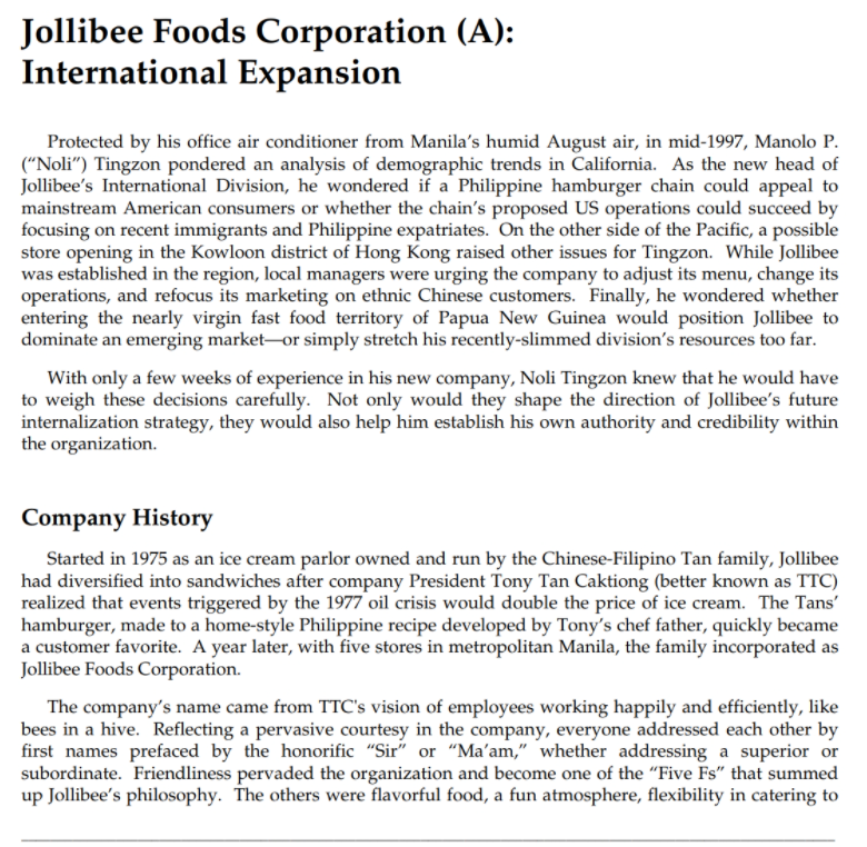 jollibee case study recommendations