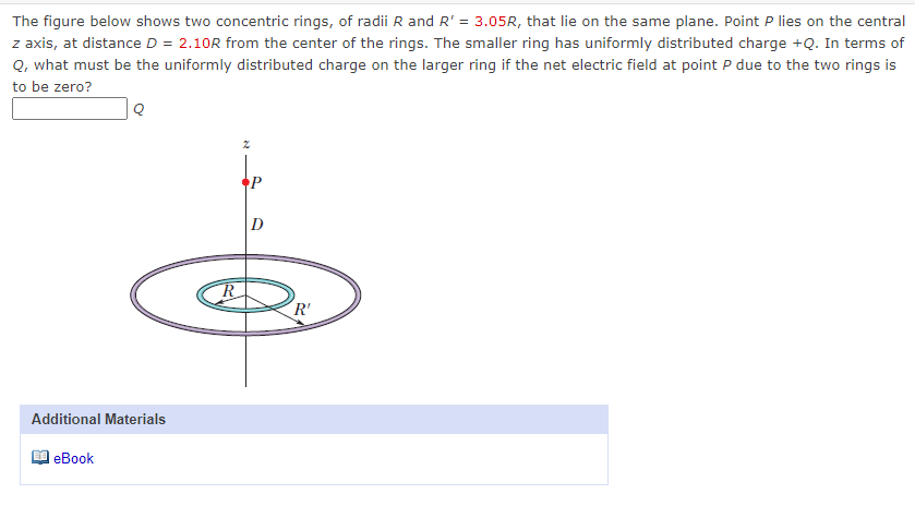 Solved The figure below shows two concentric rings, of radii | Chegg.com