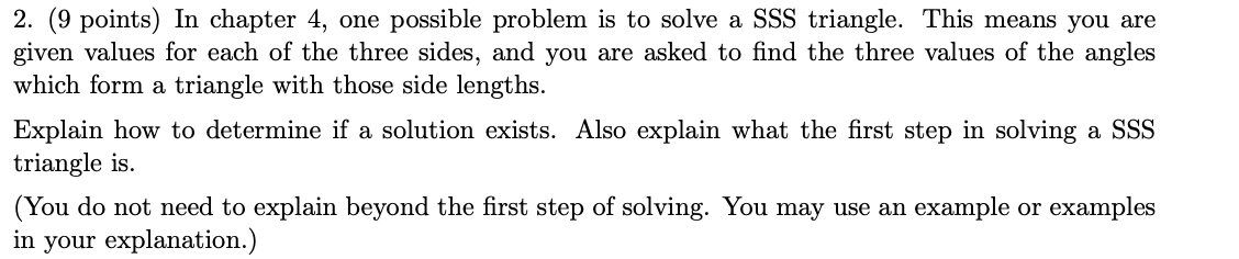 Solved 2. (9 points) In chapter 4, one possible problem is | Chegg.com