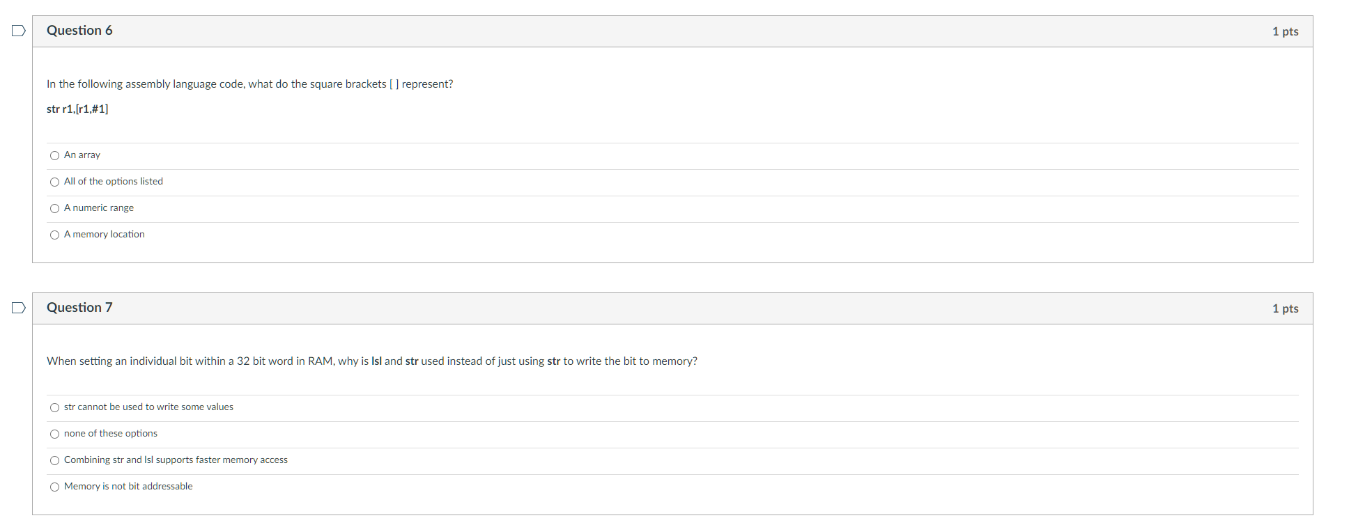 Solved Question 1 1 pts Assume an 8 bit shift register is