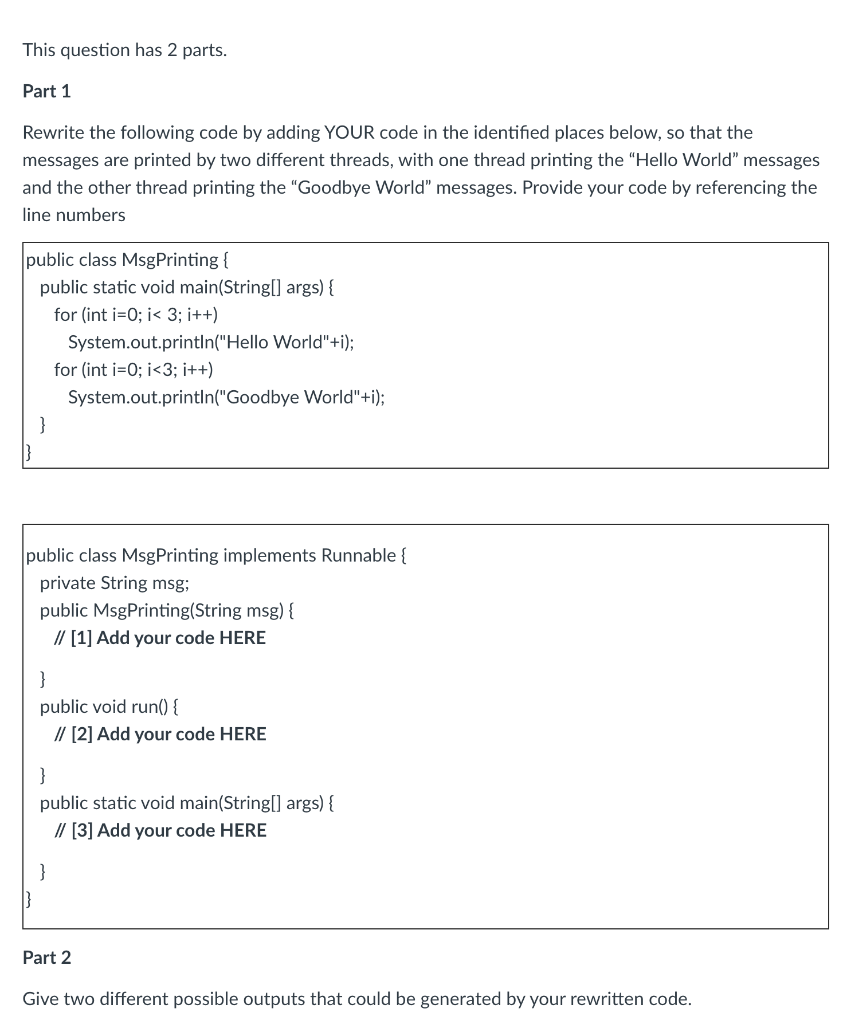 Solved This question has 2 parts. Part 1 Rewrite the | Chegg.com