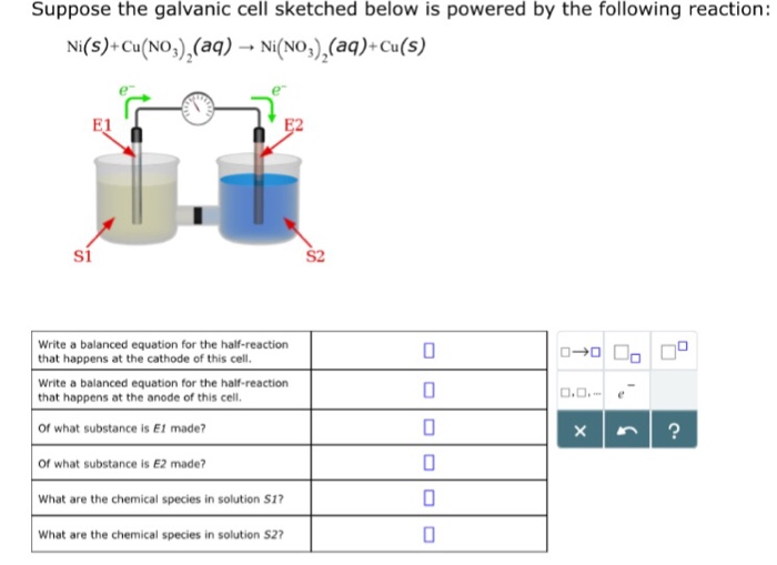 Solved Suppose the galvanic cell sketched below is powered | Chegg.com