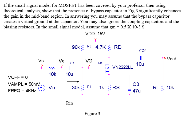 Solved If the smallsignal model for MOSFET has been covered