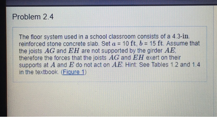 Solved Problem 2.4 The floor system used in a school | Chegg.com