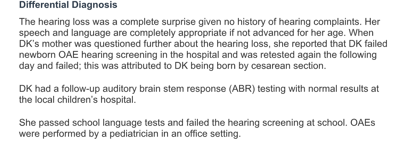 ABR Case Study: Normal Hearing 