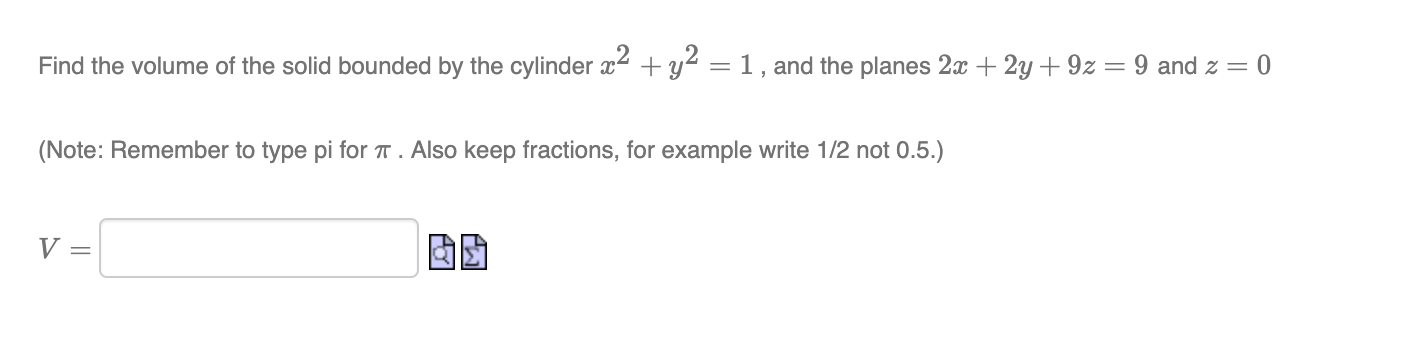 Solved Find the volume of the solid bounded by the cylinder | Chegg.com