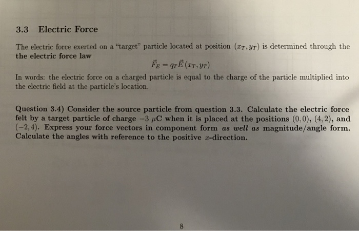 Solved 3.2 Electric Field of a Charged Particle e four | Chegg.com