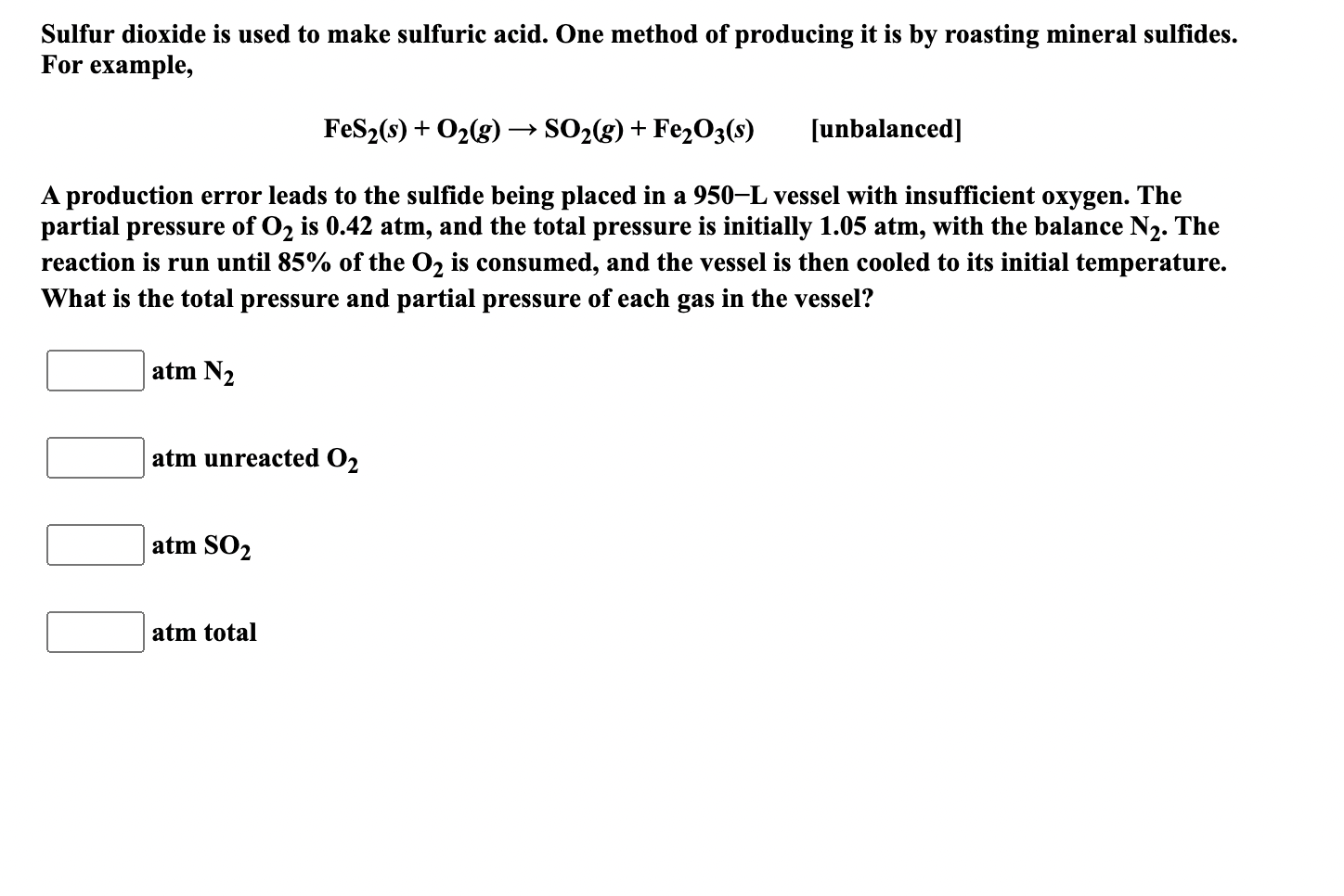 Solved Sulfur dioxide is used to make sulfuric acid. One | Chegg.com