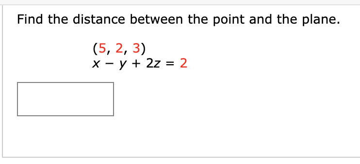 Solved Find the distance between the point and the | Chegg.com