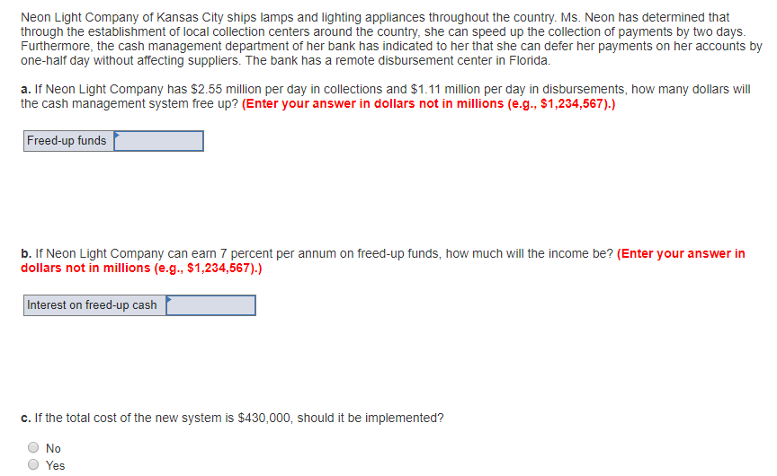 Solved Neon Light Company of Kansas City ships lamps and