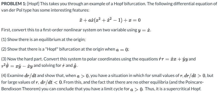 PROBLEM 1: [Hopf] This takes you through an example | Chegg.com