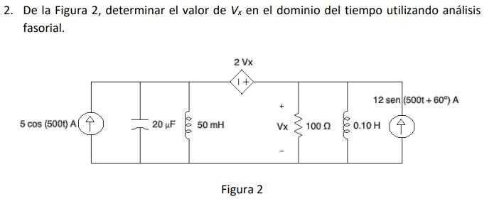 Solved 2. De la Figura 2, determinar el valor de Vx en el | Chegg.com