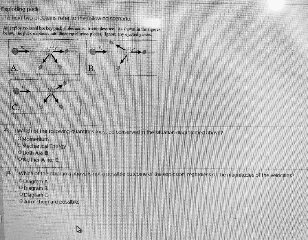 Solved Exploding puck The next two problems refer to the | Chegg.com