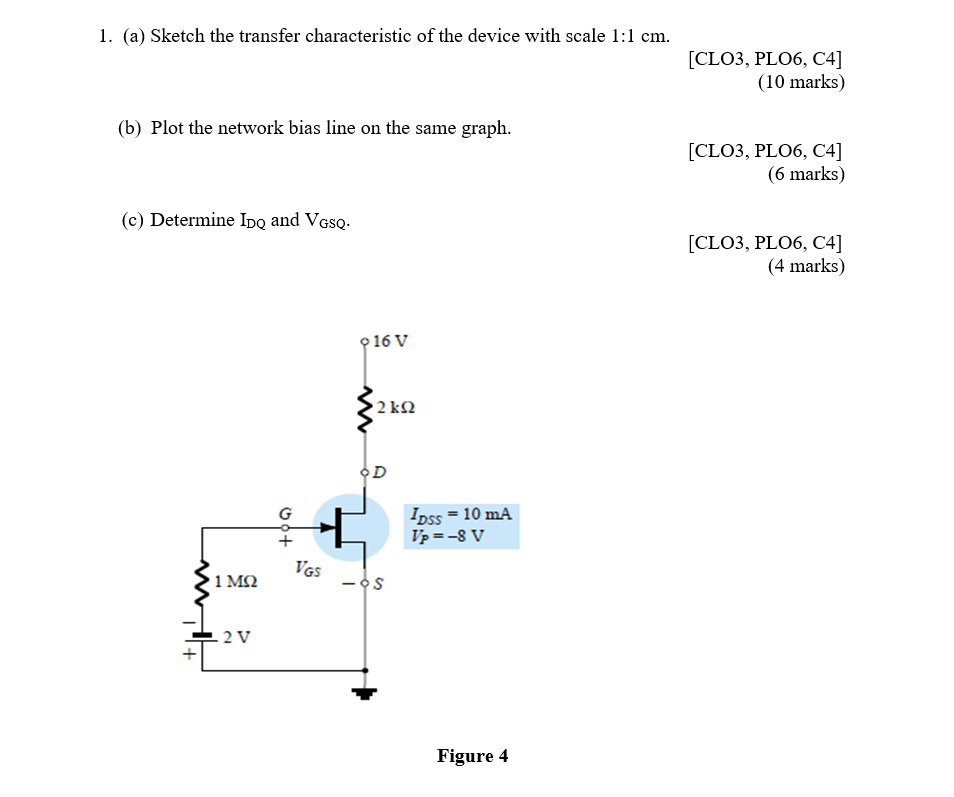 Solved 1. (a) Sketch The Transfer Characteristic Of The | Chegg.com