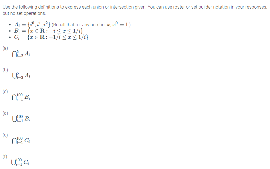 (Solved) : Use Following Definitions Express Union Intersection Given ...