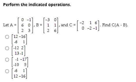 Solved Perform the indicated operations. Let | Chegg.com