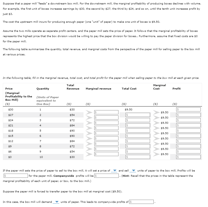 Solved Suppose That A Paper Mill "feeds" A Downstream Box | Chegg.com