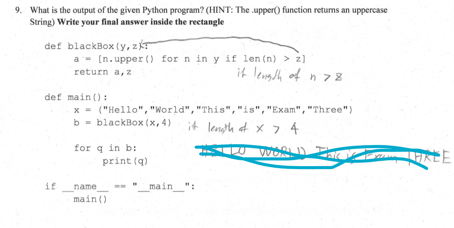 Solved 9. What is the output of the given Python program? | Chegg.com