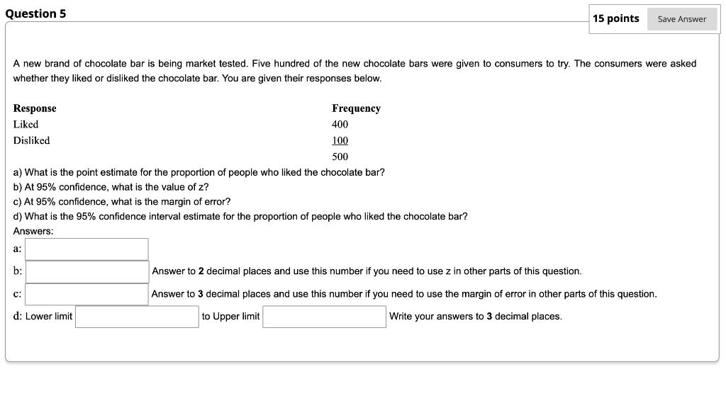 Solved Question 5 15 points Save Answer A new brand of | Chegg.com