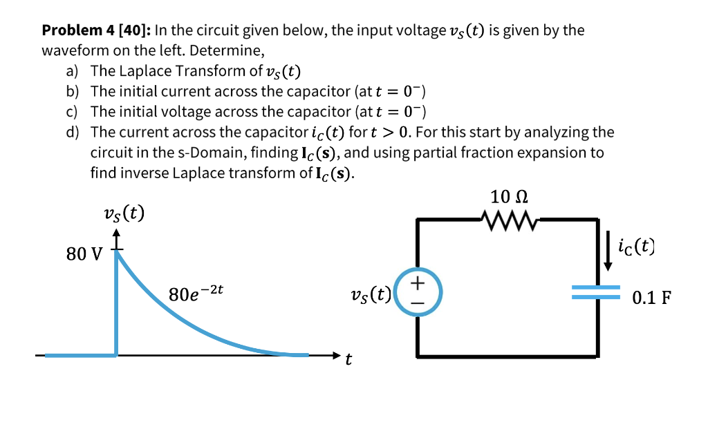 Solved Problem 4 [40]: In the circuit given below, the input | Chegg.com