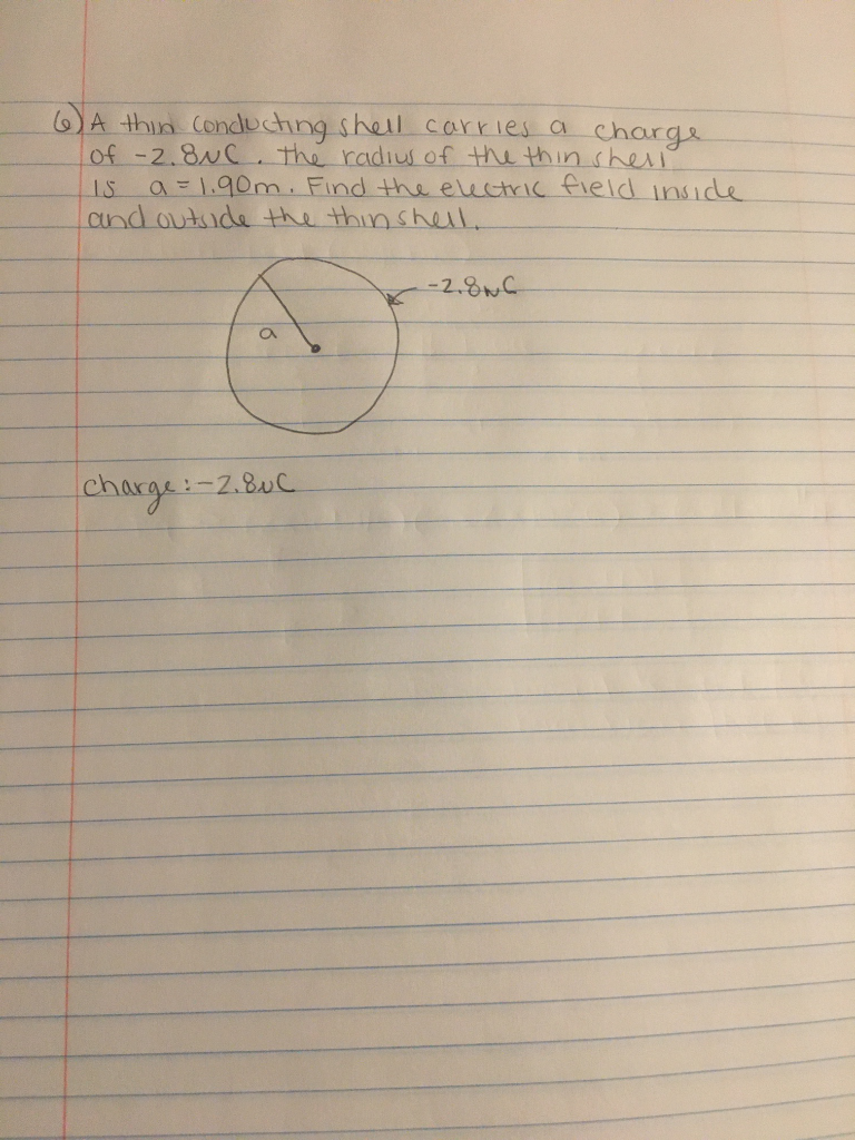 Solved A) Find the electric field inside and outside the | Chegg.com