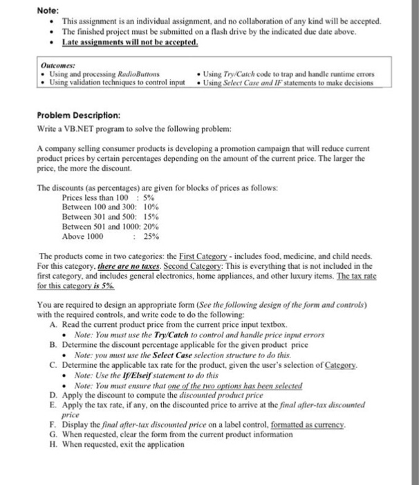 Solved Note This assignment is an individual assignment, and | Chegg.com