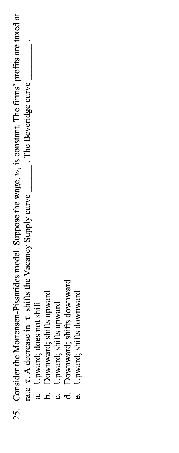 Solved 25. Consider the Mortensen-Pissarides model. Suppose | Chegg.com